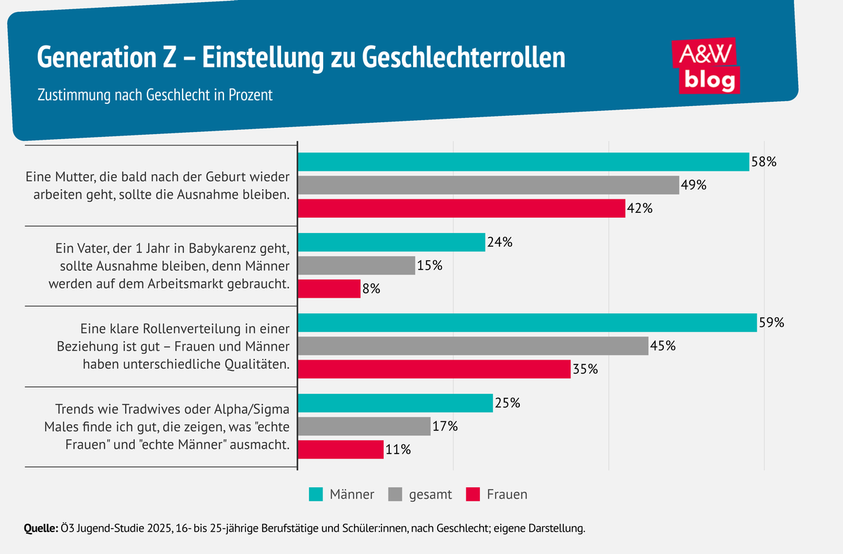 Grafik: Generation Z – Einstellung zu Geschlechterrollen  © A&W Blog
