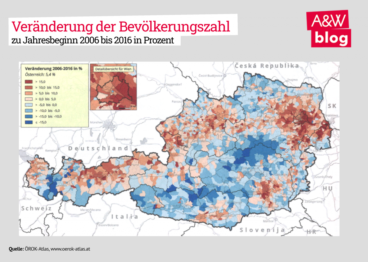 Veränderug der Bevölkerungszahl © A&W Blog