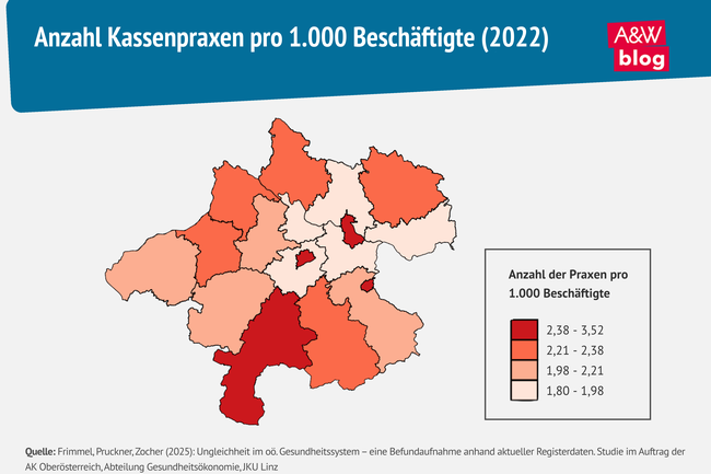 Grafik: Anzahl Kassenpraxen pro 1.000 Beschäftigte © A&W Blog
